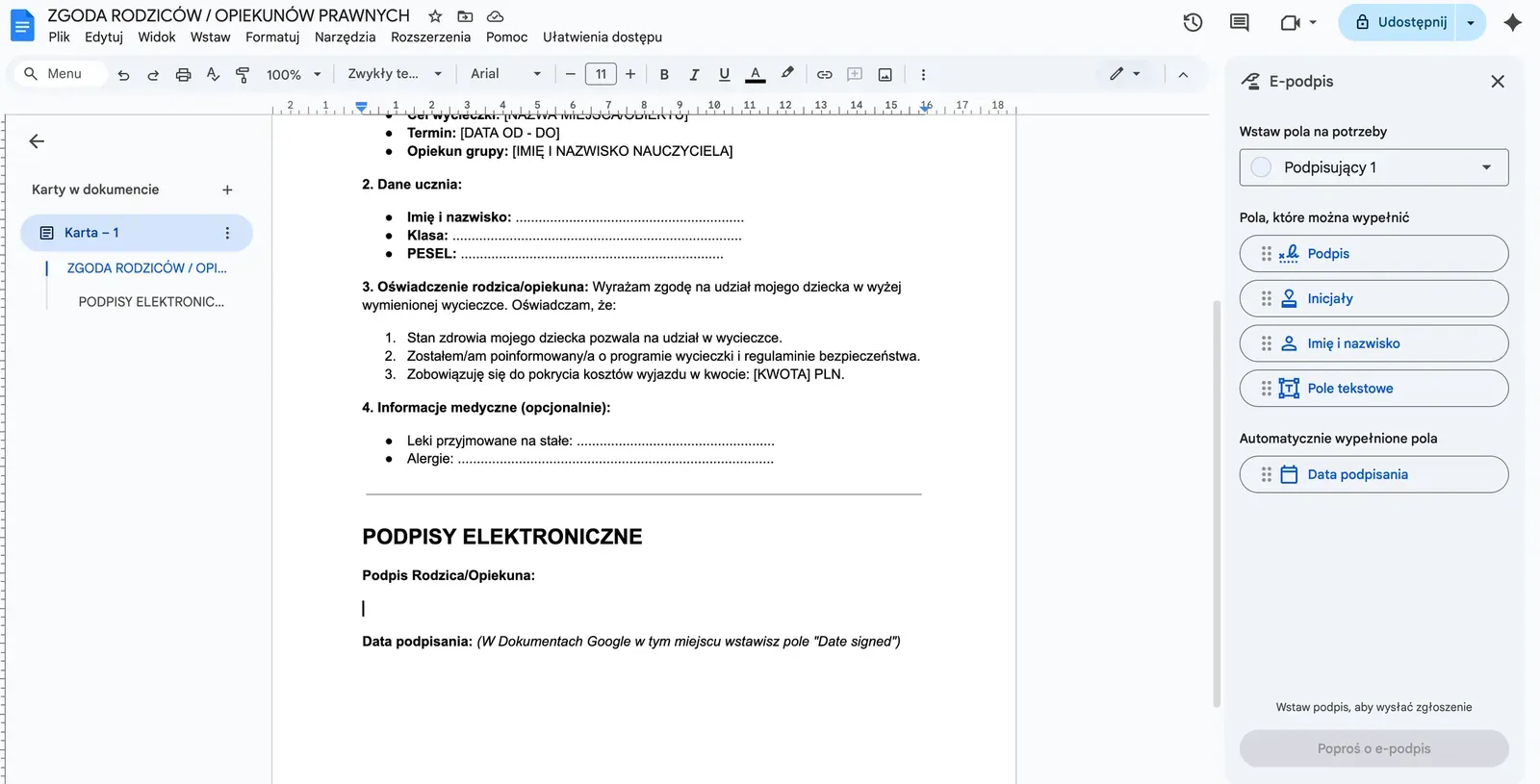 Screenshot 2: Drag-and-drop field placement within the document